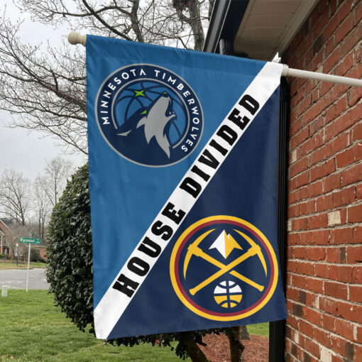 Minnesota vs Denver House Divided Flag, NBA House Divided Flag Minnesota vs Denver House Divided Flag, NBA House Divided Flag