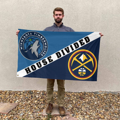 Minnesota vs Denver House Divided Flag, NBA House Divided Flag Minnesota vs Denver House Divided Flag, NBA House Divided Flag