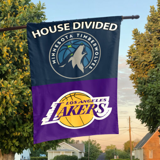 Minnesota vs Los Angeles House Divided Flag, NBA House Divided Flag Minnesota vs Los Angeles House Divided Flag, NBA House Divided Flag