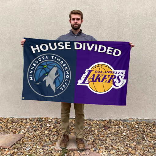 Minnesota vs Los Angeles House Divided Flag, NBA House Divided Flag Minnesota vs Los Angeles House Divided Flag, NBA House Divided Flag