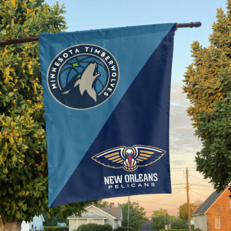 Minnesota vs New Orleans House Divided Flag, NBA House Divided Flag Minnesota vs New Orleans House Divided Flag, NBA House Divided Flag