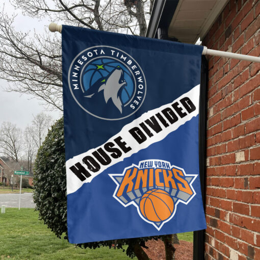 Minnesota vs New York House Divided Flag, NBA House Divided Flag Minnesota vs New York House Divided Flag, NBA House Divided Flag