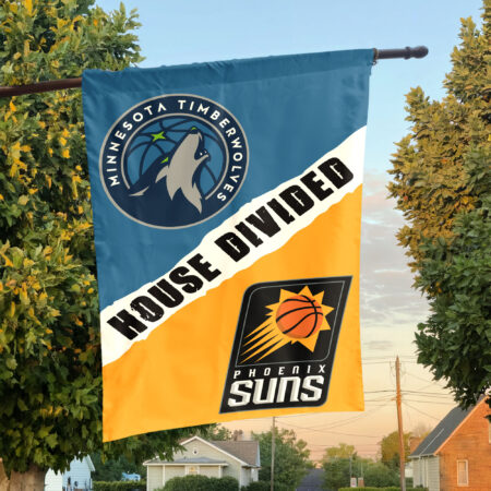 Minnesota vs Phoenix House Divided Flag, NBA House Divided Flag Minnesota vs Phoenix House Divided Flag, NBA House Divided Flag