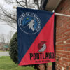 Minnesota vs Portland House Divided Flag, NBA House Divided Flag 1 Minnesota vs Portland House Divided Flag, NBA House Divided Flag