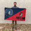 Minnesota vs Portland House Divided Flag, NBA House Divided Flag 2 Minnesota vs Portland House Divided Flag, NBA House Divided Flag