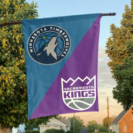 Minnesota vs Sacramento House Divided Flag, NBA House Divided Flag Minnesota vs Sacramento House Divided Flag, NBA House Divided Flag
