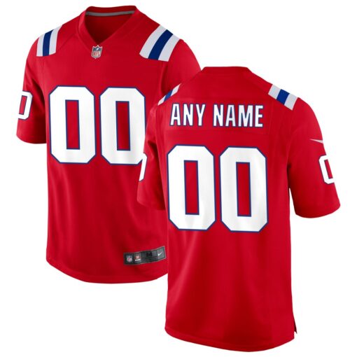 New England Patriots  Alternate Custom Jersey – Red, Limited Replica Fan Edition