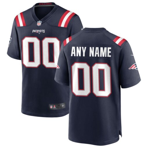 New England Patriots Custom Game Jersey – Navy, Limited Replica Fan Edition