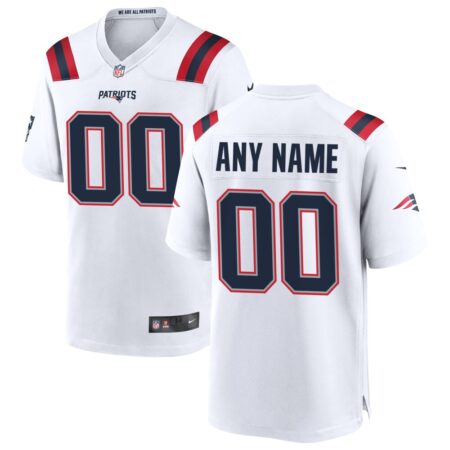 New England Patriots  Custom Game Jersey – White, Limited Replica Fan Edition