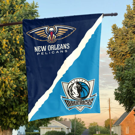 New Orleans vs Dallas House Divided Flag, NBA House Divided Flag New Orleans vs Dallas House Divided Flag, NBA House Divided Flag