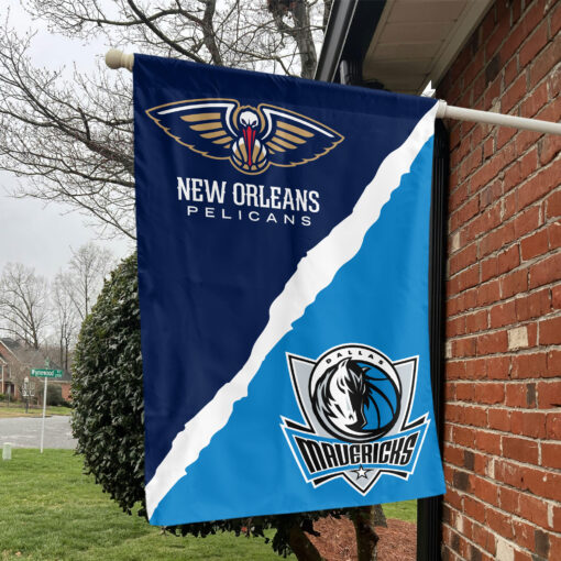 New Orleans vs Dallas House Divided Flag, NBA House Divided Flag New Orleans vs Dallas House Divided Flag, NBA House Divided Flag