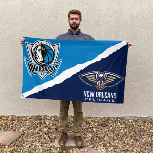 New Orleans vs Dallas House Divided Flag, NBA House Divided Flag New Orleans vs Dallas House Divided Flag, NBA House Divided Flag