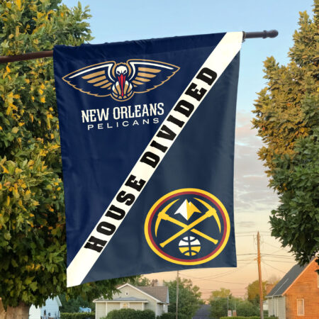 New Orleans vs Denver House Divided Flag, NBA House Divided Flag