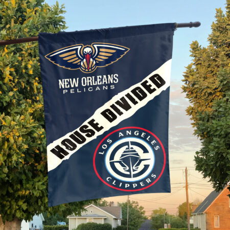 New Orleans vs LA House Divided Flag, NBA House Divided Flag New Orleans vs LA House Divided Flag, NBA House Divided Flag
