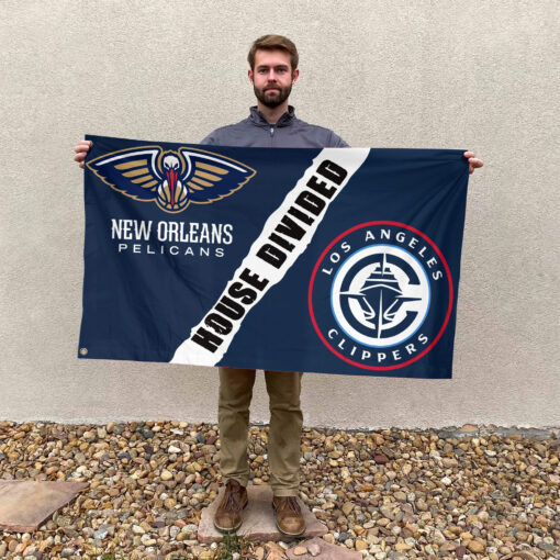 New Orleans vs LA House Divided Flag, NBA House Divided Flag New Orleans vs LA House Divided Flag, NBA House Divided Flag