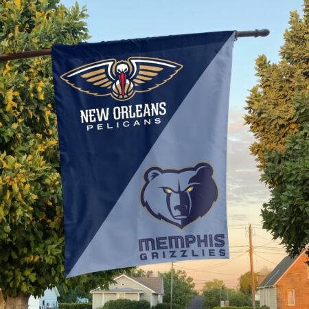 New Orleans vs Memphis House Divided Flag, NBA House Divided Flag New Orleans vs Memphis House Divided Flag, NBA House Divided Flag