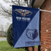 New Orleans vs Memphis House Divided Flag, NBA House Divided Flag 1 New Orleans vs Memphis House Divided Flag, NBA House Divided Flag