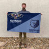 New Orleans vs Memphis House Divided Flag, NBA House Divided Flag 2 New Orleans vs Memphis House Divided Flag, NBA House Divided Flag