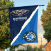 New Orleans vs Orlando House Divided Flag, NBA House Divided Flag