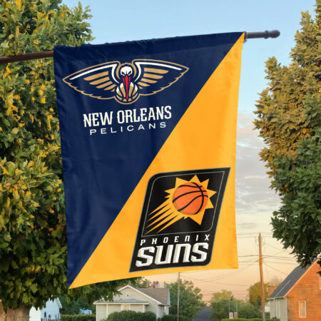 New Orleans vs Phoenix House Divided Flag, NBA House Divided Flag New Orleans vs Phoenix House Divided Flag, NBA House Divided Flag