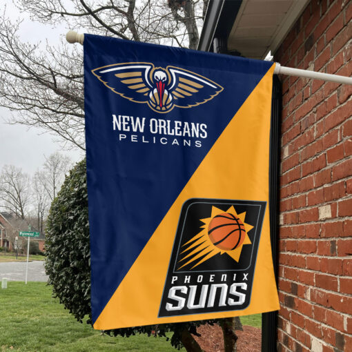New Orleans vs Phoenix House Divided Flag, NBA House Divided Flag New Orleans vs Phoenix House Divided Flag, NBA House Divided Flag