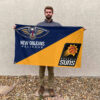 New Orleans vs Phoenix House Divided Flag, NBA House Divided Flag 2 New Orleans vs Phoenix House Divided Flag, NBA House Divided Flag