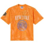 New York Knicks OVO x NBA Mesh Football Fashion Jersey - Orange, Limited Replica Fan Edition