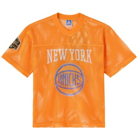 New York Knicks OVO x NBA Mesh Football Fashion Jersey – Orange, Limited Replica Fan Edition