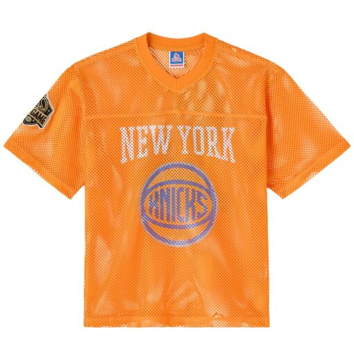 New York Knicks OVO x NBA Mesh Football Fashion Jersey – Orange, Limited Replica Fan Edition