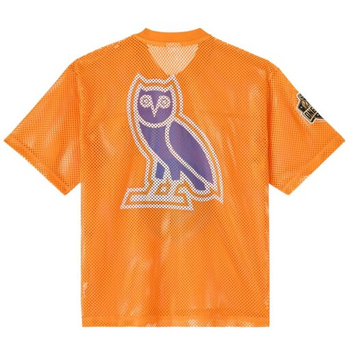 New York Knicks OVO x NBA Mesh Football Fashion Jersey – Orange, Limited Replica Fan Edition