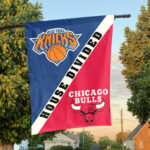 New York vs Chicago House Divided Flag, NBA House Divided Flag