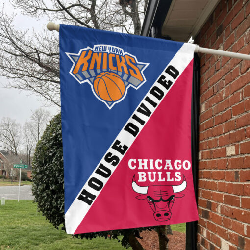 New York vs Chicago House Divided Flag, NBA House Divided Flag
