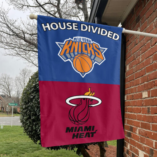 New York vs Miami House Divided Flag, NBA House Divided Flag New York vs Miami House Divided Flag, NBA House Divided Flag