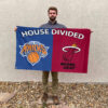 New York vs Miami House Divided Flag, NBA House Divided Flag 2 New York vs Miami House Divided Flag, NBA House Divided Flag