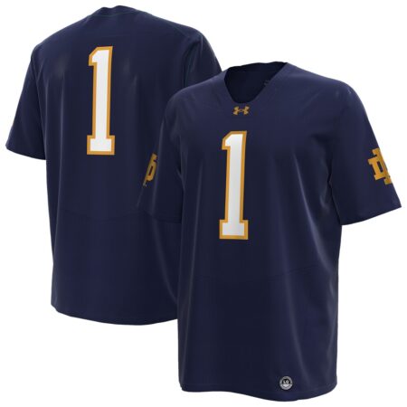 Notre Dame Fighting Irish Under Armour Premier Football Jersey – Navy, Limited Replica Fan Edition
