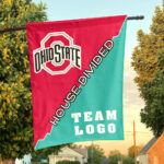 Ohiostate vs Custom Team House Divided Flag, College Custom Flag