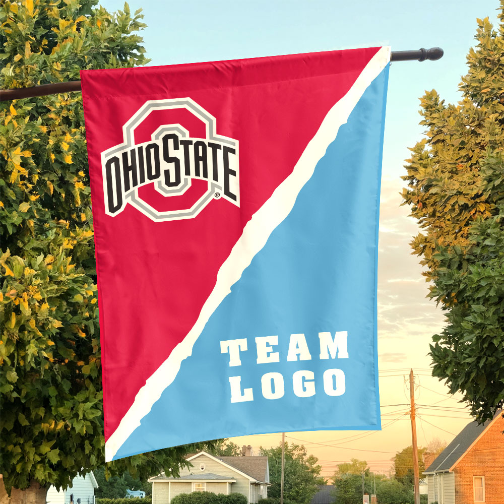 Ohiostate vs Custom Team House Divided Flag, Custom College Flag Ohiostate vs Custom Team House Divided Flag, Custom College Flag