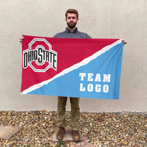 Ohiostate vs Custom Team House Divided Flag, Custom College Flag Ohiostate vs Custom Team House Divided Flag, Custom College Flag