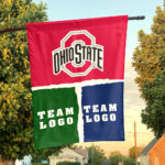 Ohiostate vs Custom Team House Divided Flag, Custom Game Day Flag