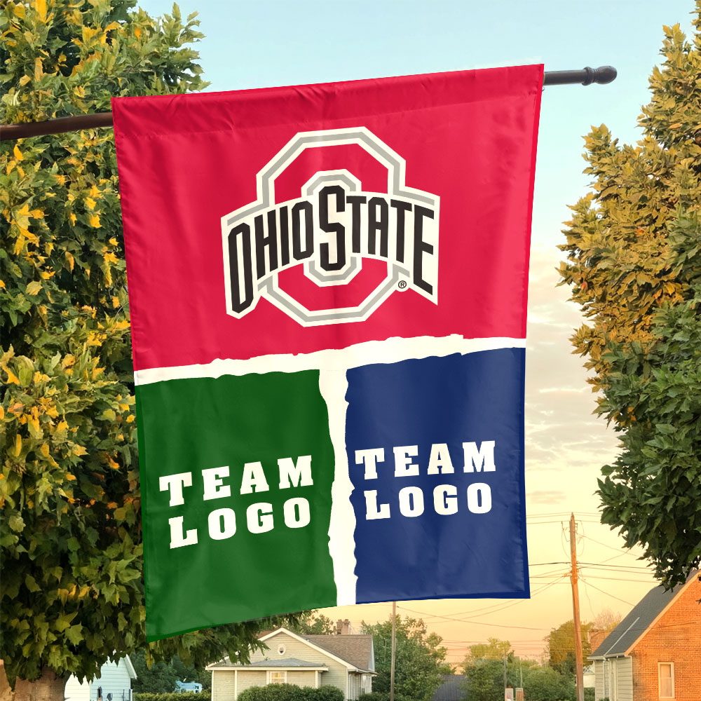 Ohiostate vs Custom Team House Divided Flag, Custom Game Day Flag Ohiostate vs Custom Team House Divided Flag, Custom Game Day Flag