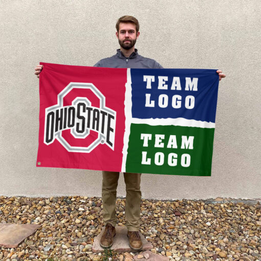 Ohiostate vs Custom Team House Divided Flag, Custom Game Day Flag Ohiostate vs Custom Team House Divided Flag, Custom Game Day Flag