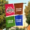 Ohiostate vs Custom Team House Divided Flag, Custom NCAA Split Team Flag
