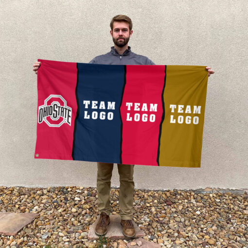 Ohiostate vs Custom Team House Divided Flag, Custom Rival Flag Ohiostate vs Custom Team House Divided Flag, Custom Rival Flag