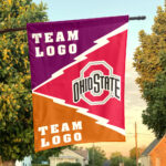 Ohiostate vs Custom Team House Divided Flag, Custom Spirit Flag