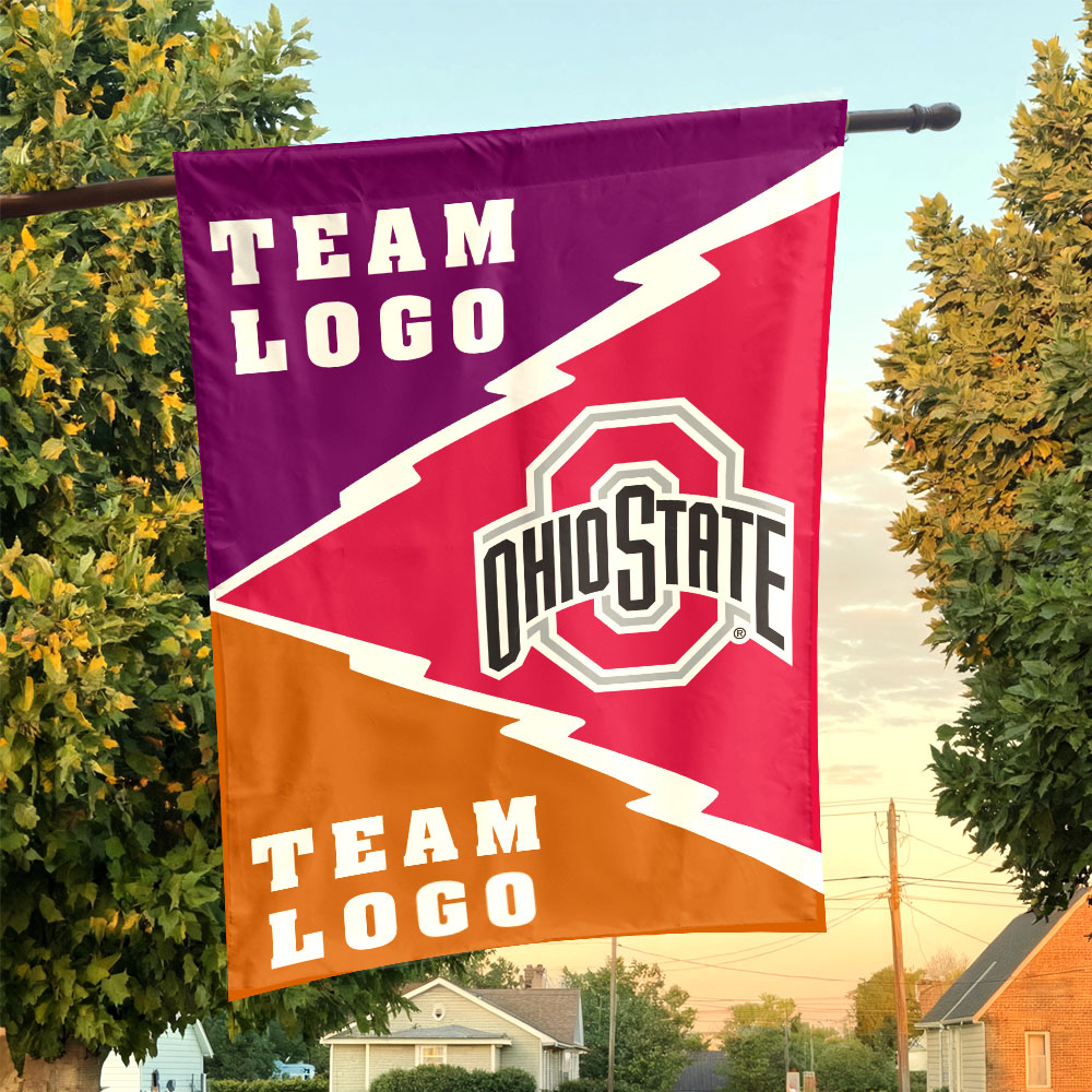 Ohiostate vs Custom Team House Divided Flag, Custom Spirit Flag Ohiostate vs Custom Team House Divided Flag, Custom Spirit Flag