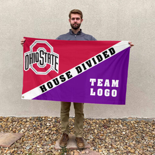 Ohiostate vs Custom Team House Divided Flag, Custom Split Flag Ohiostate vs Custom Team House Divided Flag, Custom Split Flag