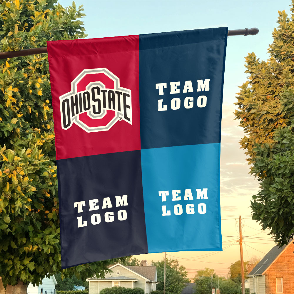 Ohiostate vs Custom Team House Divided Flag, NCAA College Rivalry Flag Ohiostate vs Custom Team House Divided Flag, NCAA College Rivalry Flag