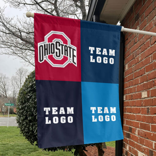 Ohiostate vs Custom Team House Divided Flag, NCAA College Rivalry Flag Ohiostate vs Custom Team House Divided Flag, NCAA College Rivalry Flag