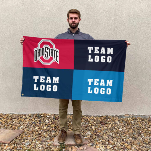Ohiostate vs Custom Team House Divided Flag, NCAA College Rivalry Flag Ohiostate vs Custom Team House Divided Flag, NCAA College Rivalry Flag