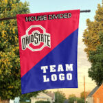 Ohiostate vs Custom Team House Divided Flag, NCAA Custom Flag